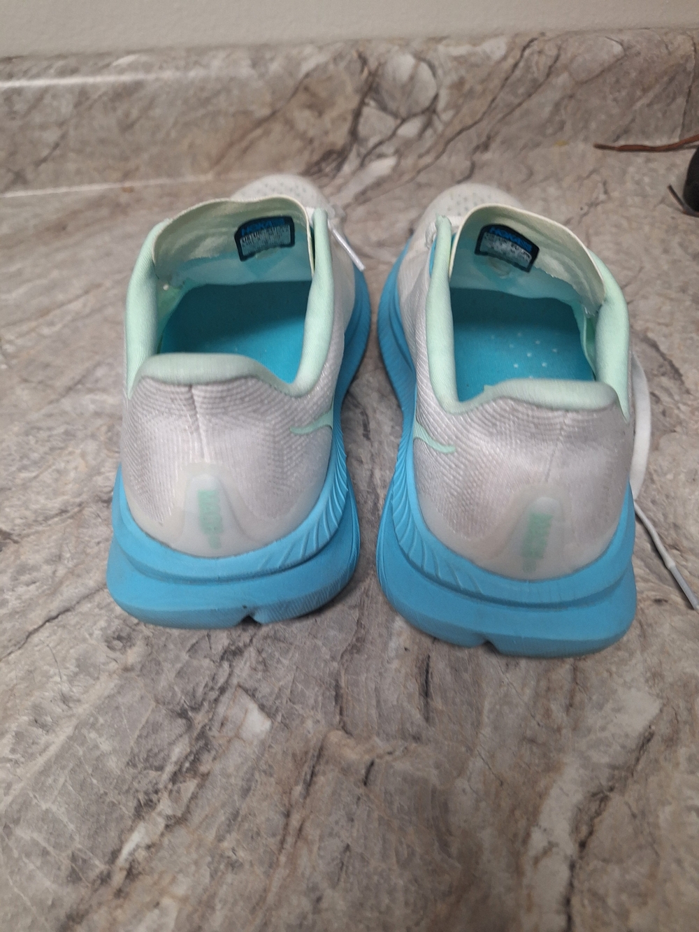 Hoka Women’s White & Light Blue Cushioned Running Shoes - Picture 2 of 7